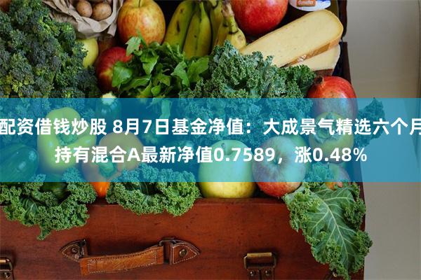 配资借钱炒股 8月7日基金净值：大成景气精选六个月持有混合A最新净值0.7589，涨0.48%