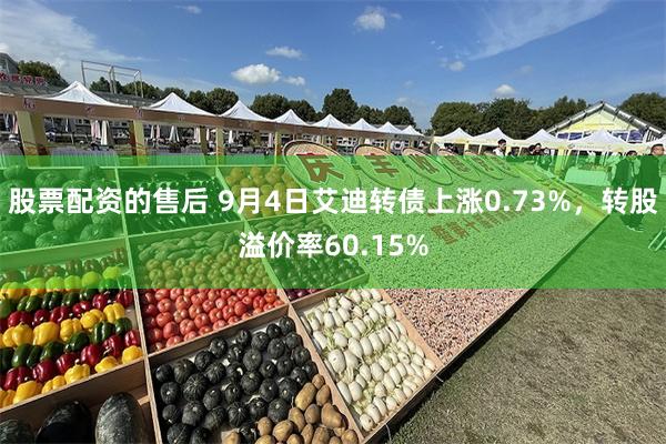 股票配资的售后 9月4日艾迪转债上涨0.73%，转股溢价率60.15%