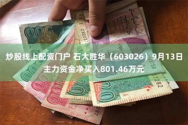 炒股线上配资门户 石大胜华（603026）9月13日主力资金净买入801.46万元