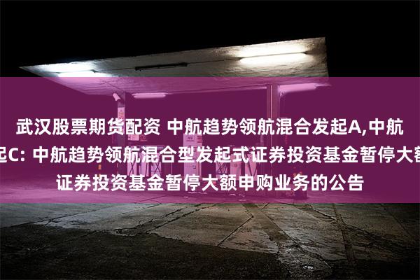 武汉股票期货配资 中航趋势领航混合发起A,中航趋势领航混合发起C: 中航趋势领航混合型发起式证券投资基金暂停大额申购业务的公告